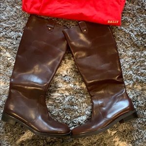 Bally riding boot brown soft leather size 37